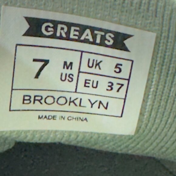 GREATS Brooklyn Sage Green Knit Women's Sneakers Size 7 US - Picture 9 of 11